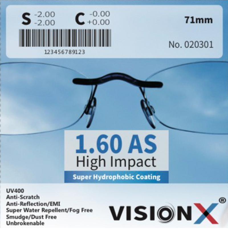 VisionX 1.60 AS High Impact  SHMC